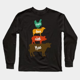 CLUCK BAA OINK MOO FARM ANIMALS Long Sleeve T-Shirt